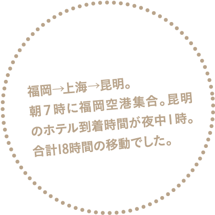 福岡→上海→昆明。