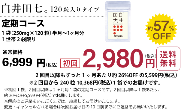 白井田七　240錠