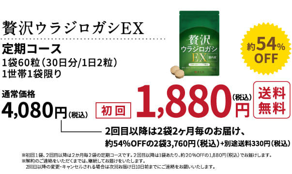 初回定期コース1880円（税込）