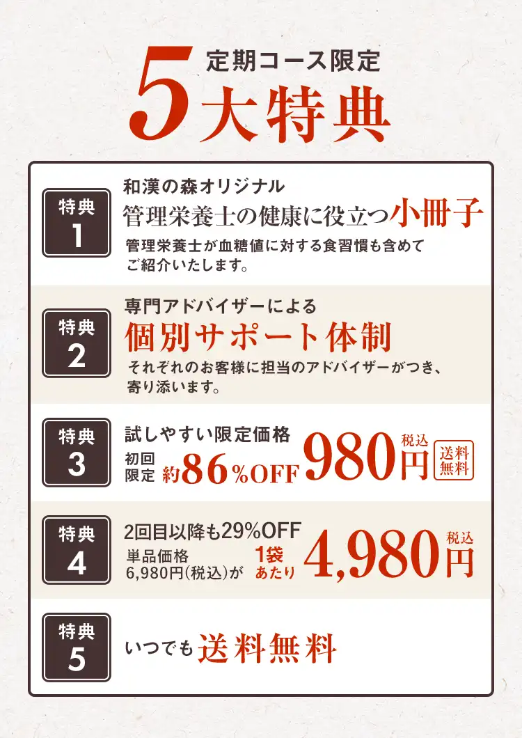 定期コース限定 5大特典