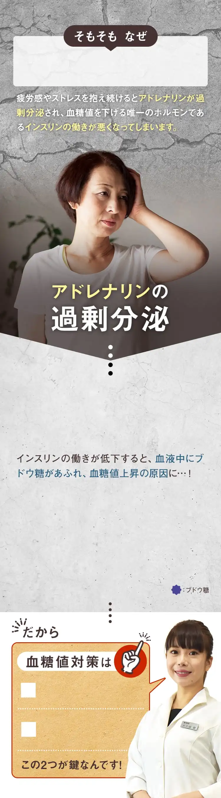 アドレナリンが過剰分泌され、インスリンの働きが悪くなってしまいます