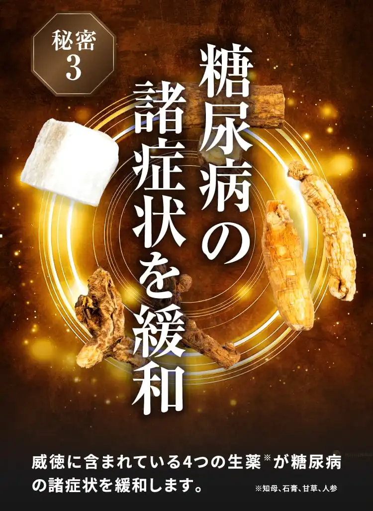 3、糖尿病の諸症状を緩和する