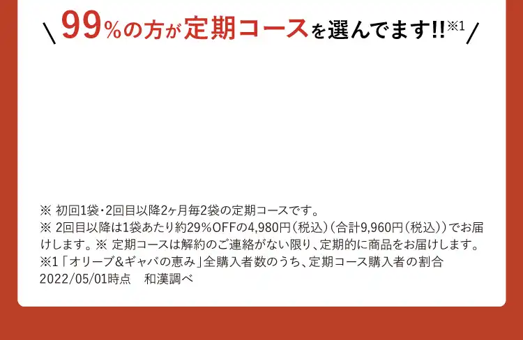 99%の方が定期コースを選んでます!!