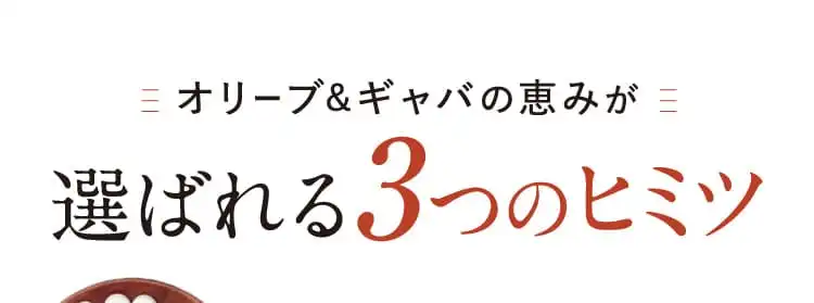 オリーブ&ギャバの恵みが選ばれる 3つのヒミツ
