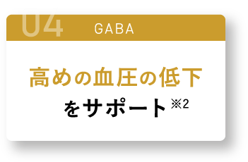 04 高めの血圧の低下をサポート