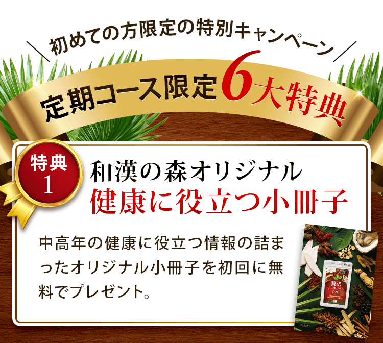 初めての方限定の特別キャンペーン 定期コース限定6大特典