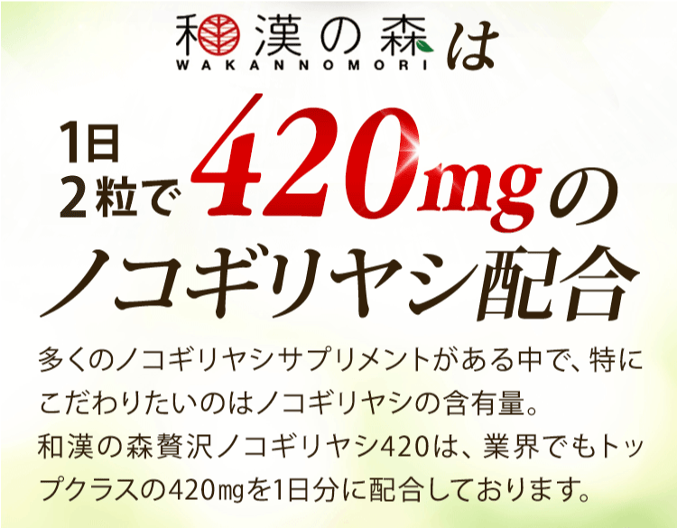 和漢の森は1日3粒で420mgのノコギリヤシ配合