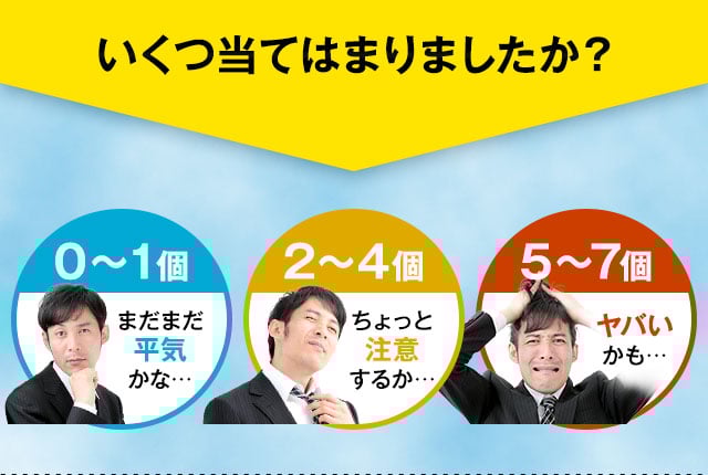 いくつ当てはまりましたか？