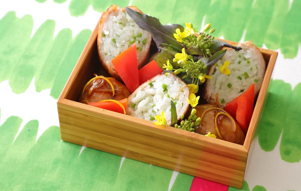 豚肉とピーマンご飯おにぎり　柑橘風味の写真0