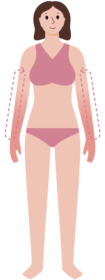 血流量が上がっている女性