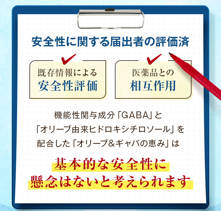 基本的な安全性に懸念はないと考えられます