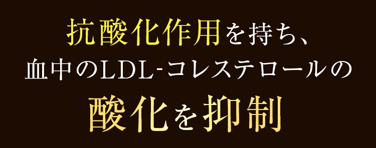 抗酸化作用を持ち、血中のLDL-コレステロールの酸化を抑制