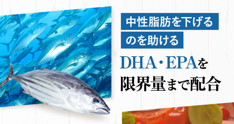 中性脂肪を下げるのを助けるDHA・EPAを限界量まで配合