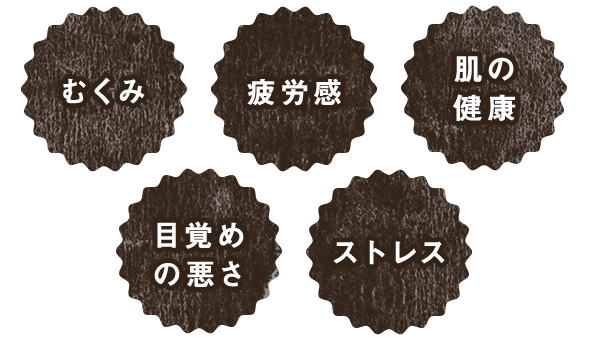 むくみ 疲労感 肌の健康 目覚めの悪さ ストレス